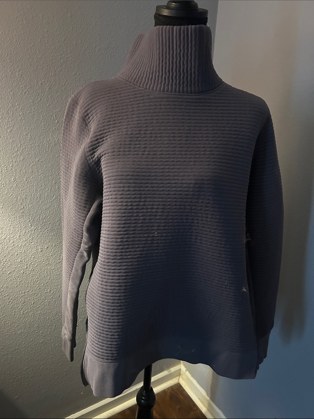 All In Motion Women Cozy Ribbed Turtleneck Sweater Dusty Lavender Size Medium